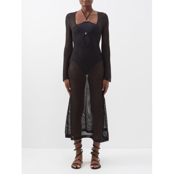 DODO BAR OR Etta V-neck mesh-lamé dress