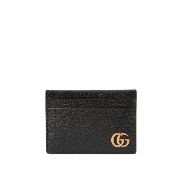 GUCCI GG Marmont black leather card holder