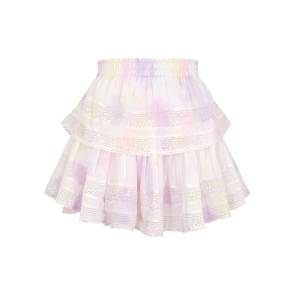 LOVESHACKFANCY Tie-dyed cotton mini skirt - Resort Wear