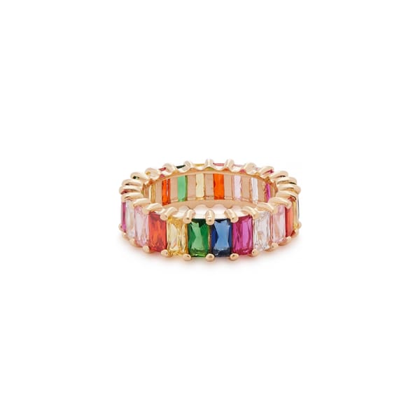 ROSIE FORTESCUE 18kt gold-plated rainbow ring - rainbow jewellery