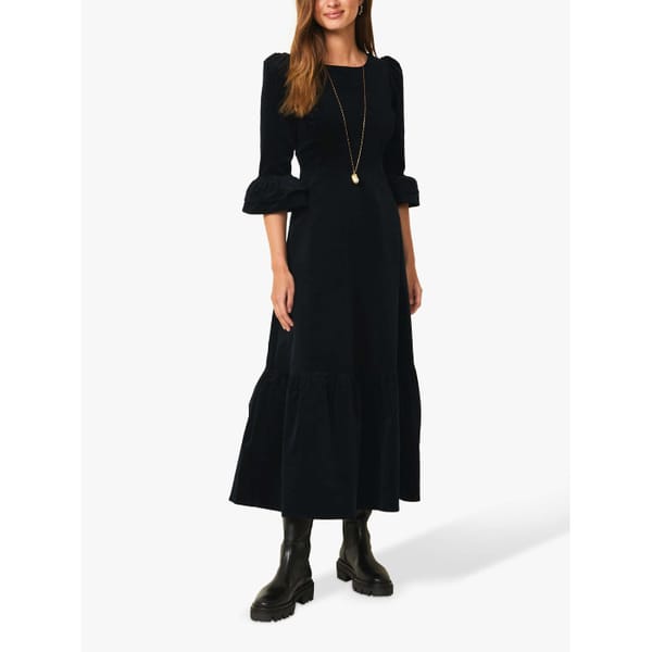 Aspiga Victoria 3_4 Sleeve Stretch Corduroy Dress, Navy_Black - Corduroy