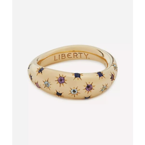 18ct Gold Handmade Ianthe Star Rainbow Ring - rainbow jewellery