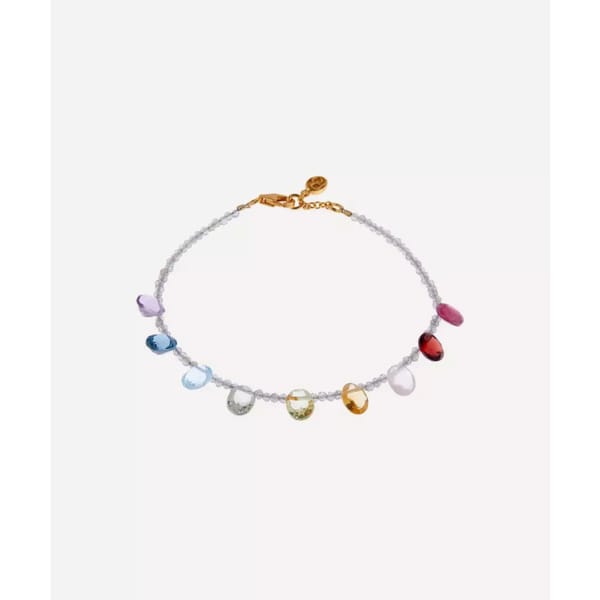 BY PARIAH 14ct Gold-Plated Vermeil Silver Rainbow Gemstone Bracelet - rainbow jewellery
