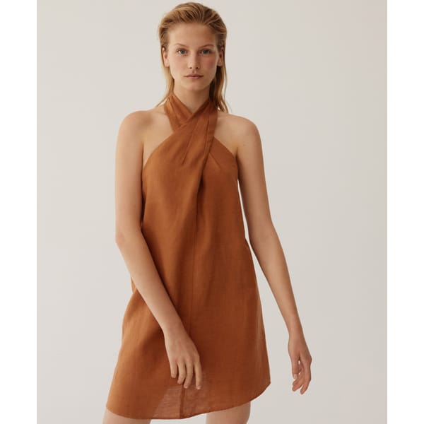 Linen halter dress - Resort Wear