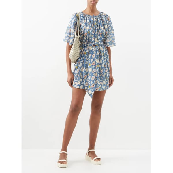 MARYSIA Moonstone shell-print cotton-voile tunic - Resort Wear