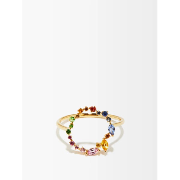 ROSA DE LA CRUZ Rainbow Cascade sapphire _ 18kt gold ring