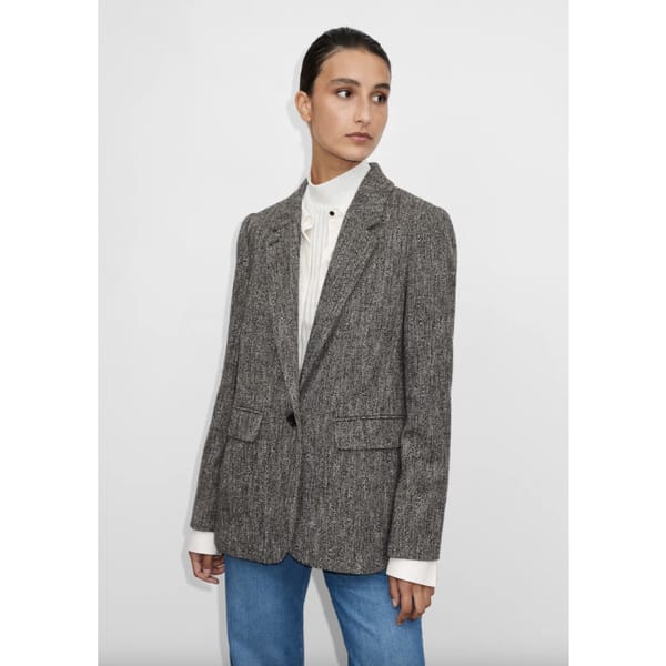 me +em Tweed Oversized Boyfriend Blazer - January Sale