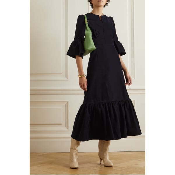 CEFINN The Daphne pintucked tiered cotton-corduroy midi dress - corduroy
