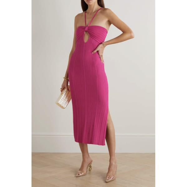 Cult Gaia Elfreda cutout ribbed-knit halterneck midi dress - Resort Wear