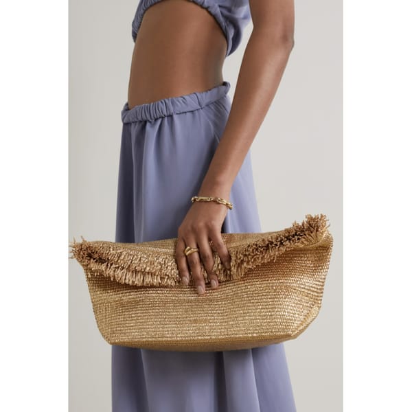 CULT GAIA Shanti metallic raffia clutch - Resort Wear