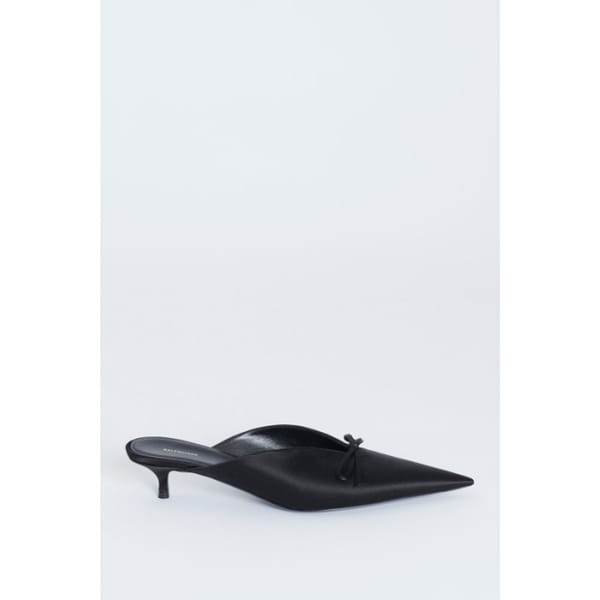 reluxe fashion - balenciaga Black Silk Pointed Toe Preowned Mules