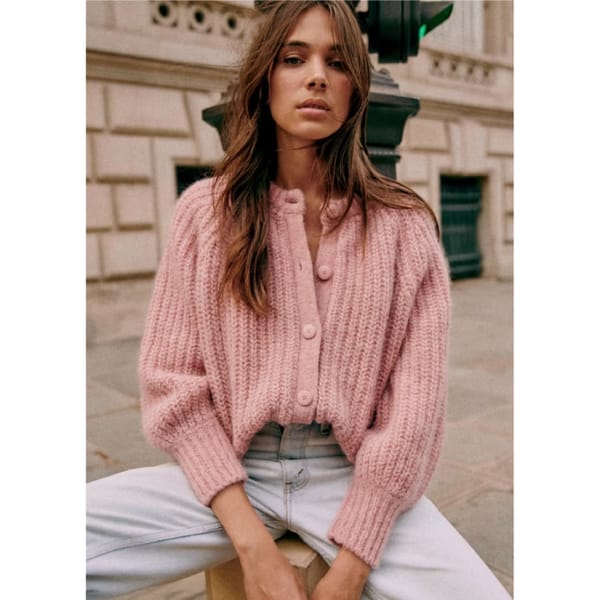 sezane EMILE CARDIGAN Mottled Pink s-02 1