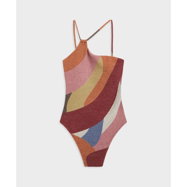 Sparkly jacquard asymmetric swimsuit - Resort Wear