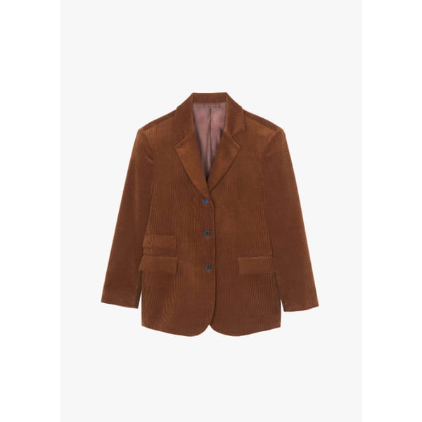 the frankie shop LYDIAN CORDUROY BLAZER - BROWN