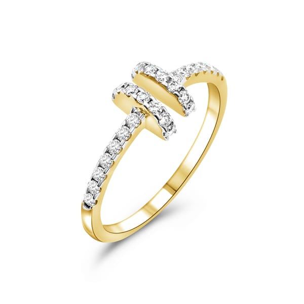 14 Karat Yellow Gold Open Diamond Ring