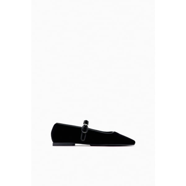 zara VELVET BALLET FLATS