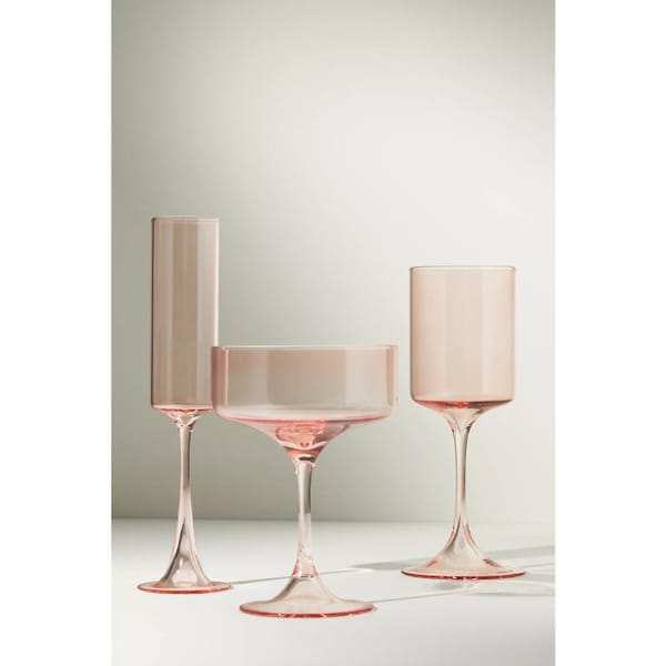 anthroplolgie Set of 4 Morgan Wine Glasses - coloured glassware