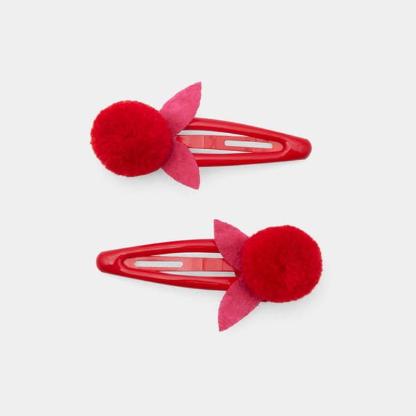 Baby girl pompoms barrettes