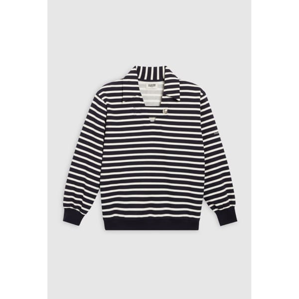 claudie pierlot STRIPED POLO COLLAR KNITTER