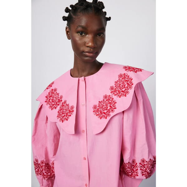 damson madder ROMEO ORGANIC COTTON BRODERIE BLOUSE