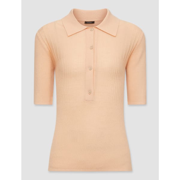 Fine Merino Rib Polo Top