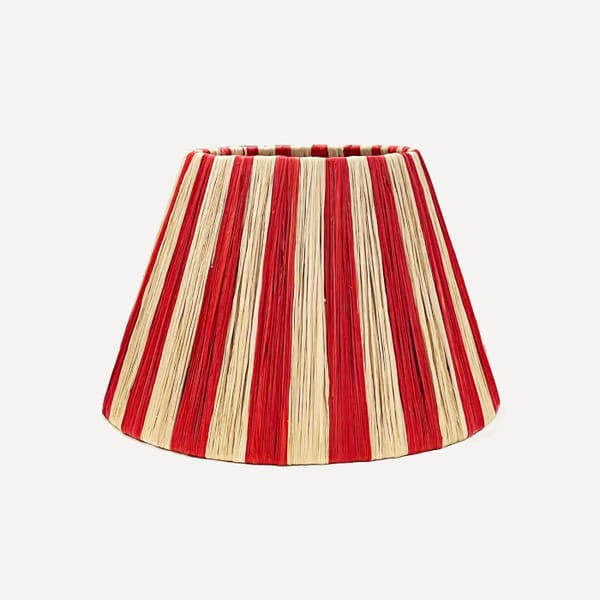 glassette ARBALA The Tangier Raffia Lampshade, Red Stripe