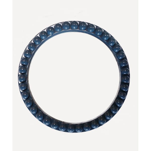 glassette BERTOLA HOME STUDIO Inky Blue Round Bobbin Mirror