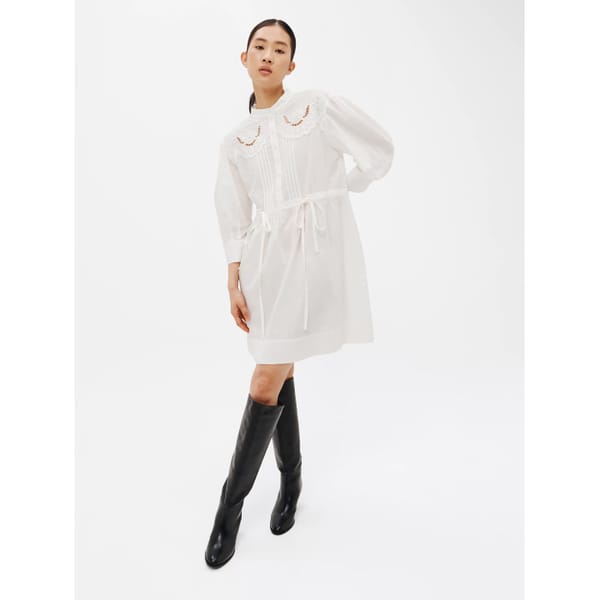 john lewis See By Chloé Dobby Dress, Whisper White