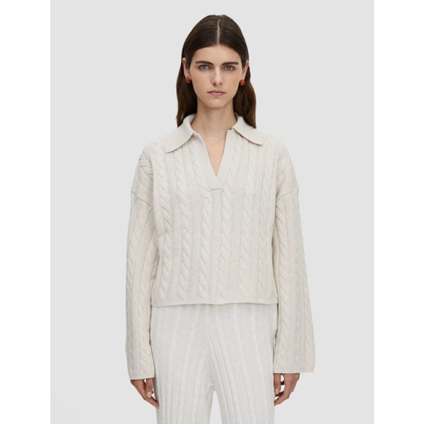 joseph Light Cable Knit High Neck Jumper