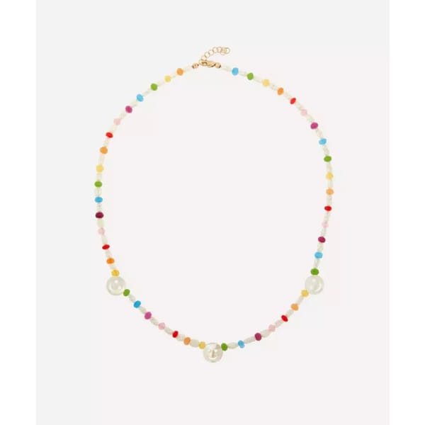 roxanne first - Disco Mother of Pearl and Rainbow Agate Beaded Necklace - Cargo Pants