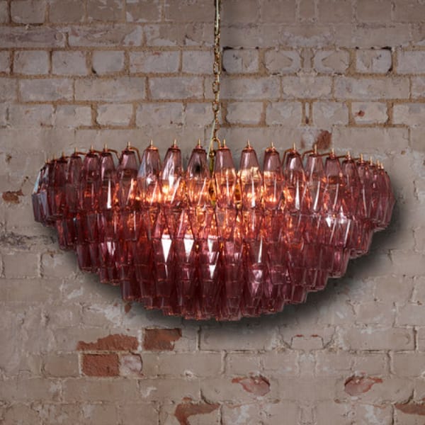 Lilac Murano polyhedrons chandelier - interior design store