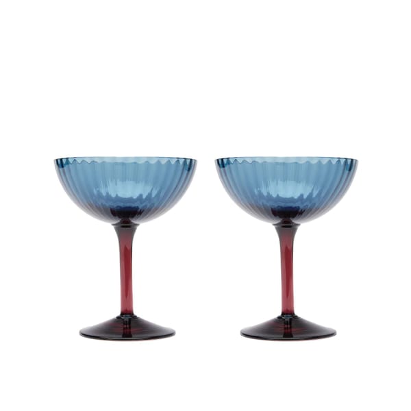 La Double J SET OF 2 C.HAMPAGNE GLASSES - coloured glassware