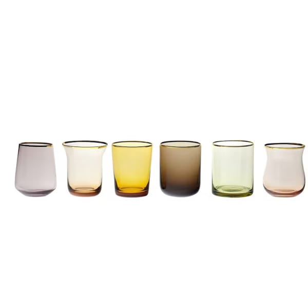 Bitossi Home SET OF 6 NUANCE MISMATCHED TUMBLERS - coloured glassware