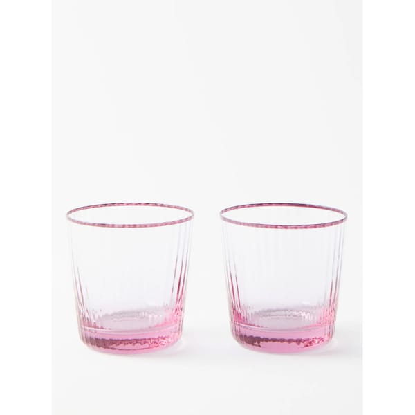 AQUAZZURA CASA Set of two glass tumblers - coloured glassware
