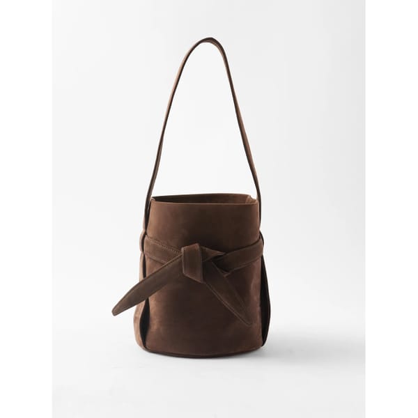 matchesfashion THE ROW Leo knotted suede bucket bag