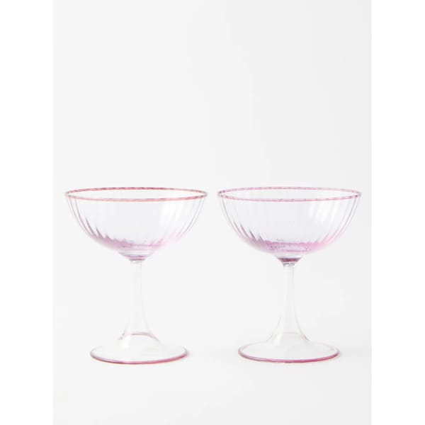 AQUAZZURA CASA Set of two champagne glasses - coloured glassware