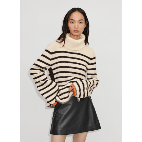 me + em Merino Cashmere Breton Stripe Sweater + Snood