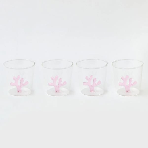 PINK CORAL GLASSES (SET OF 4) coloured glassware
