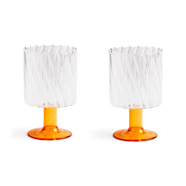 my uncles house _K AMSTERDAM TWIRL GLASSES IN CLEMENTINE ORANGE (SET OF 2) - coloured glassware