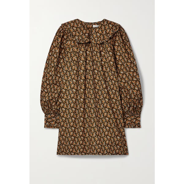 DÔEN Adalina ruffled floral-print cotton-poplin mini dress