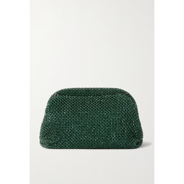 netaporter LOEFFLER RANDALL Doris crystal-embellished mesh clutch
