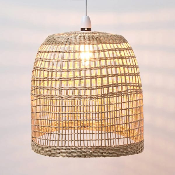 oliver bonas Natural Seagrass Woven Pendant Lamp Shade
