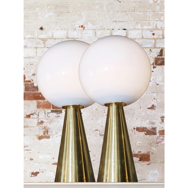 Pair of globe table lamps