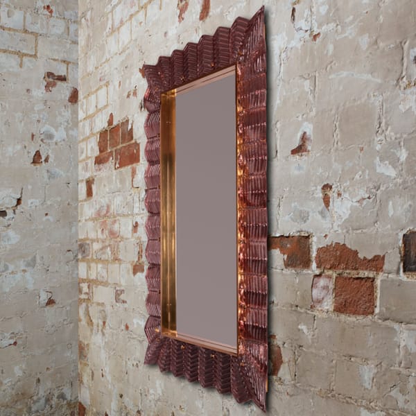 Pink Murano mirror