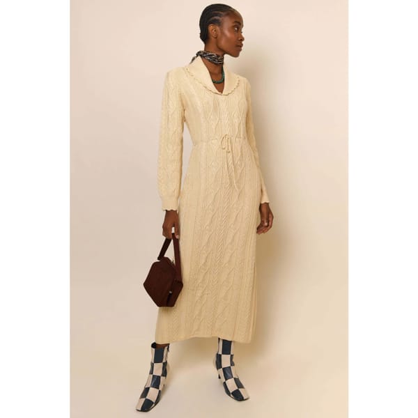 rixo LEXIE - CREAM Cable-Knit Dress