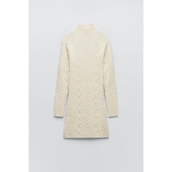 zara CABLE-KNIT DRESS