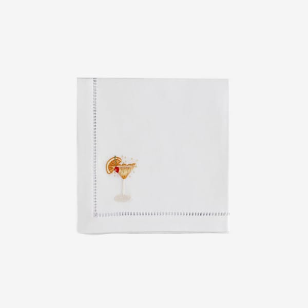 bonadea SIBONA Martini Cocktail Napkins - embroidered napkins