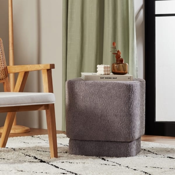 Soho Pouffe, Grey Boucle