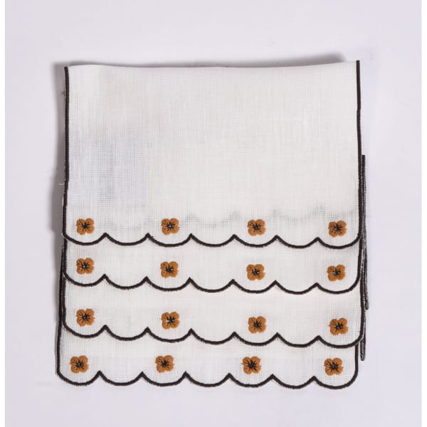 fiona finds SET OF 4 SPRING COCKTAIL NAPKINS - embroidered napkins