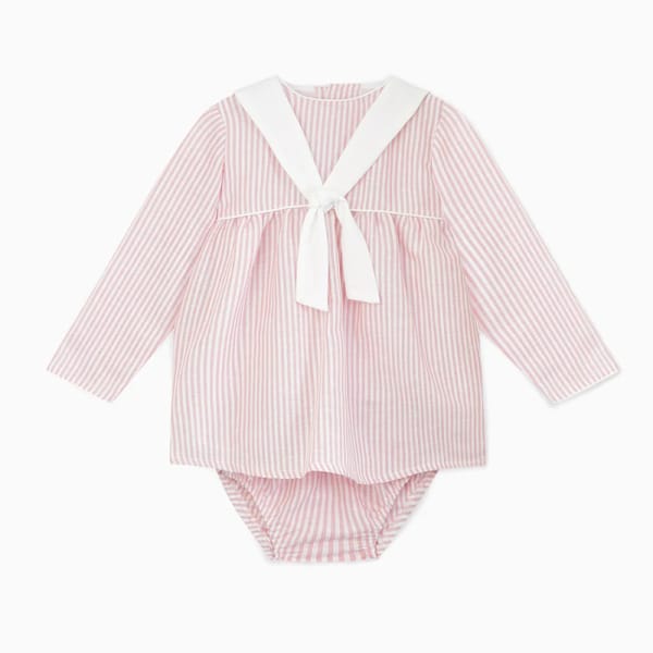 la coqueta Pink Stripe Aranda Baby Set